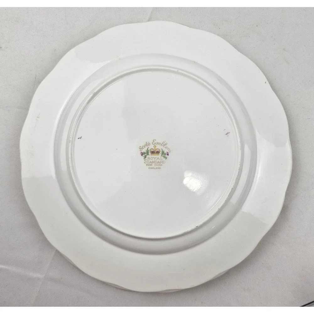 Royal Standard Bone China England Scots Emblem Floral Plates Set of‎ 4